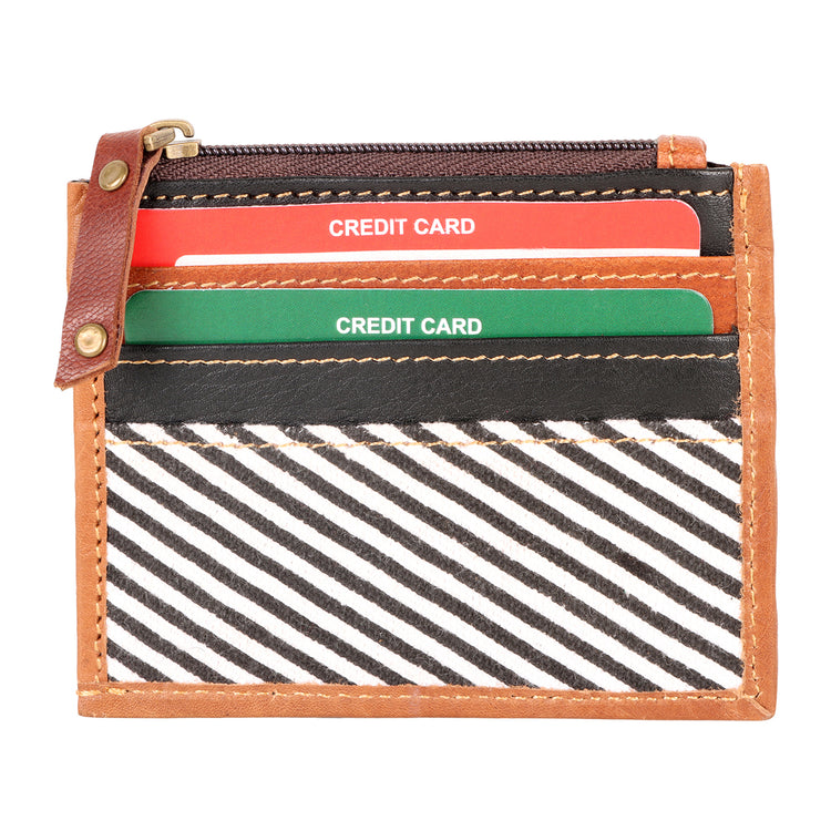 Small Card Wallet - Black Stripe