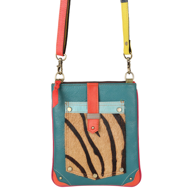 Colorful Small Crossbody Brisk Front Pocket Print