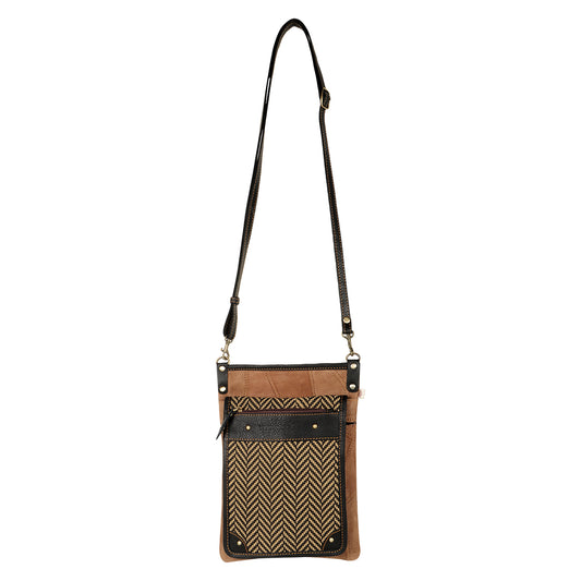 Small Crossbody Bag with Built in CC Herringbone