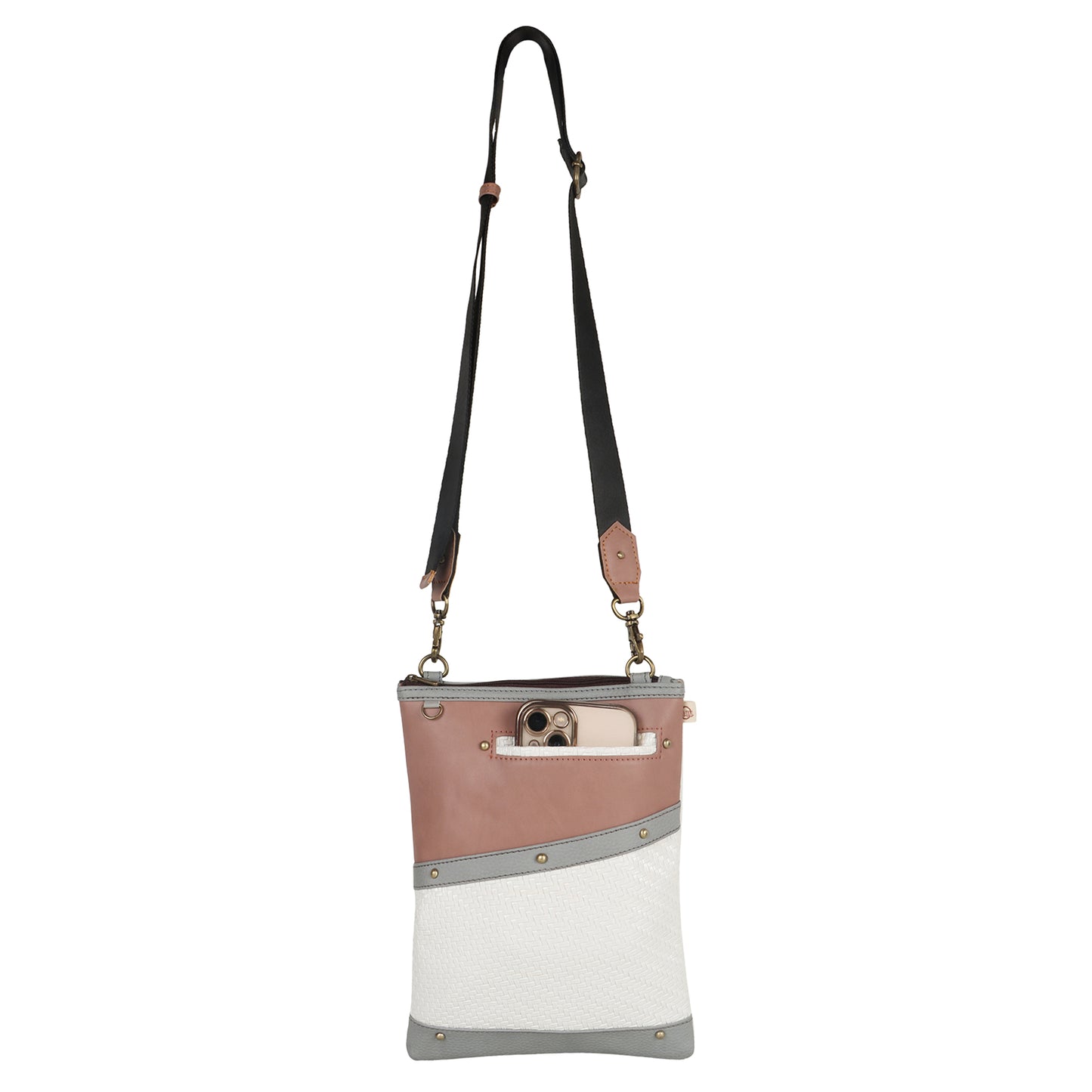 FOXIE - Brisk Crossbody Bag with Front Cellphone Pocket in Nude