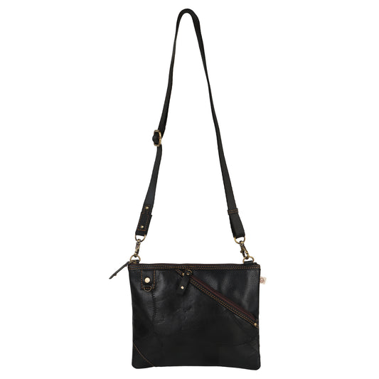 VAAN & CO. - Grayson Wide Crossbody with Front Pocket in Black