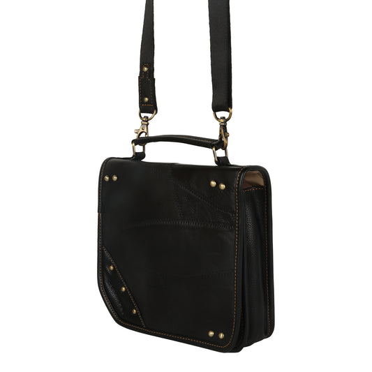 VAAN & CO. - Casey Small Crossbody Bag with Front Flap in Black