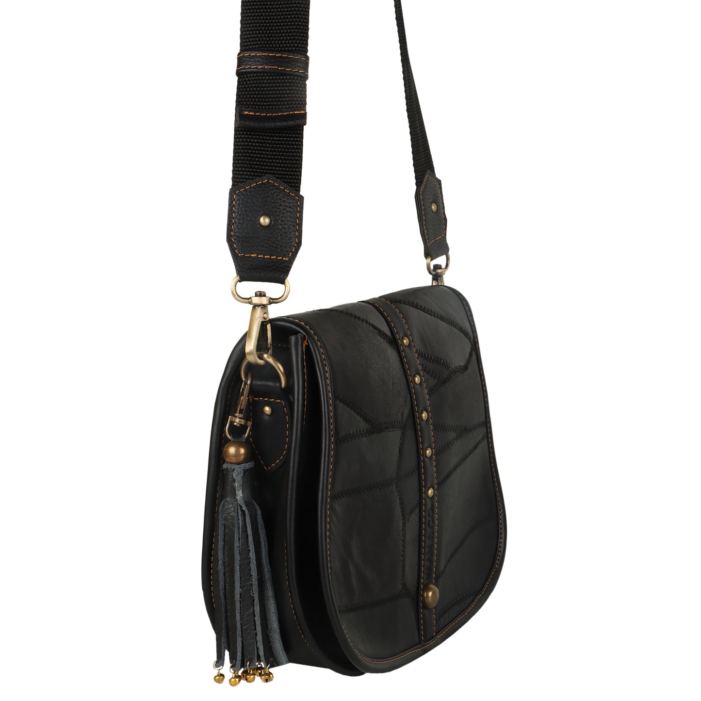 VAAN & CO. - Vivo Medium Crossbody Bag with Front Flap in Black