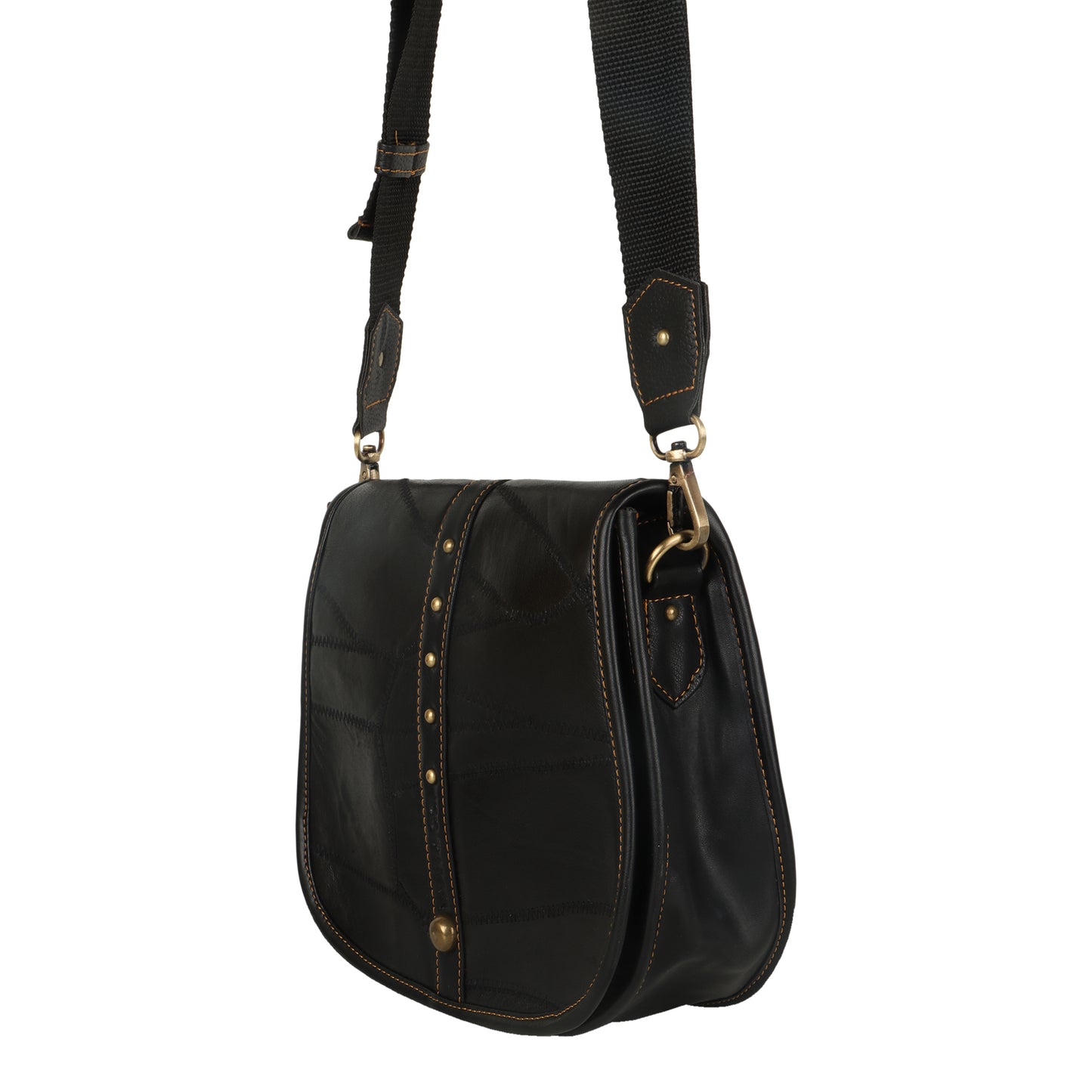 VAAN & CO. - Vivo Medium Crossbody Bag with Front Flap in Black