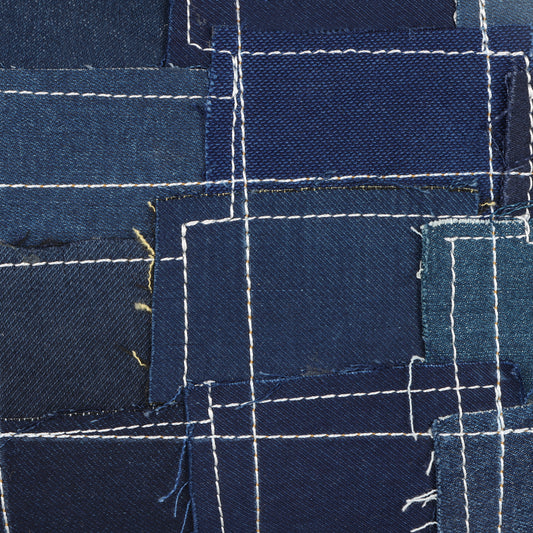 Max Patchwork Denim Wristlet