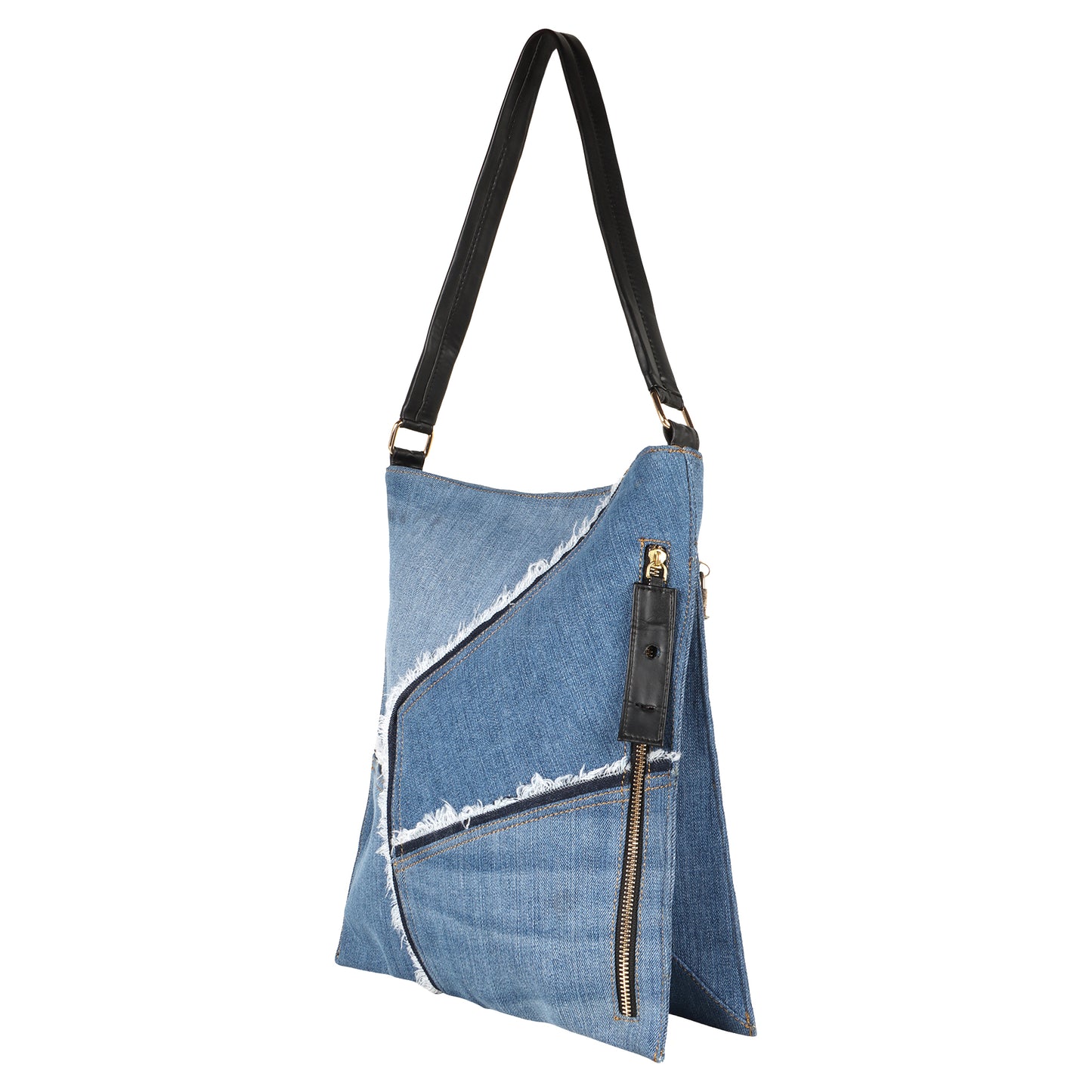 Lyla Patchwork Denim Hobo Bag