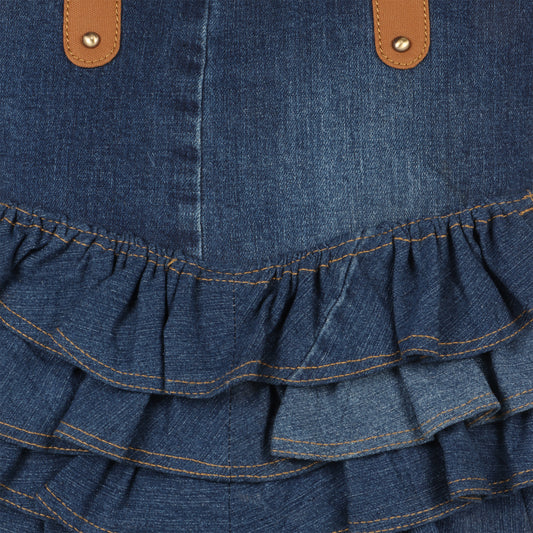 Abby Denim Frill Shoulder Bag