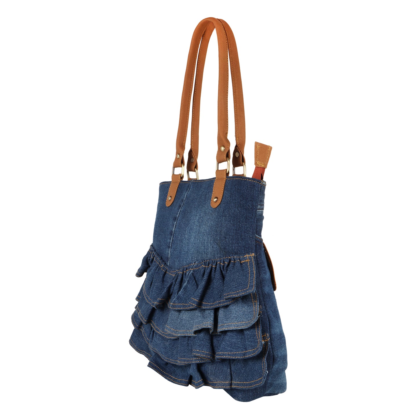 Abby Denim Frill Shoulder Bag