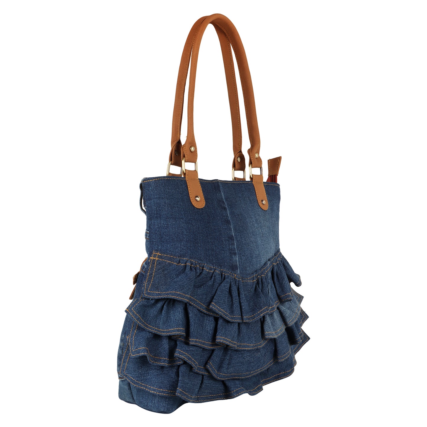 Abby Denim Frill Shoulder Bag
