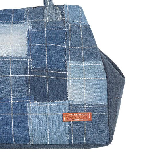 Terri Large Denim Patchwork Purse