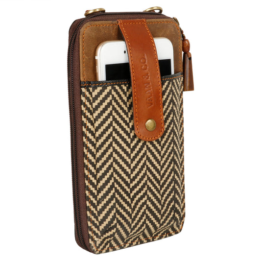 Prism Herringbone Cellphone Crossbody Wallet