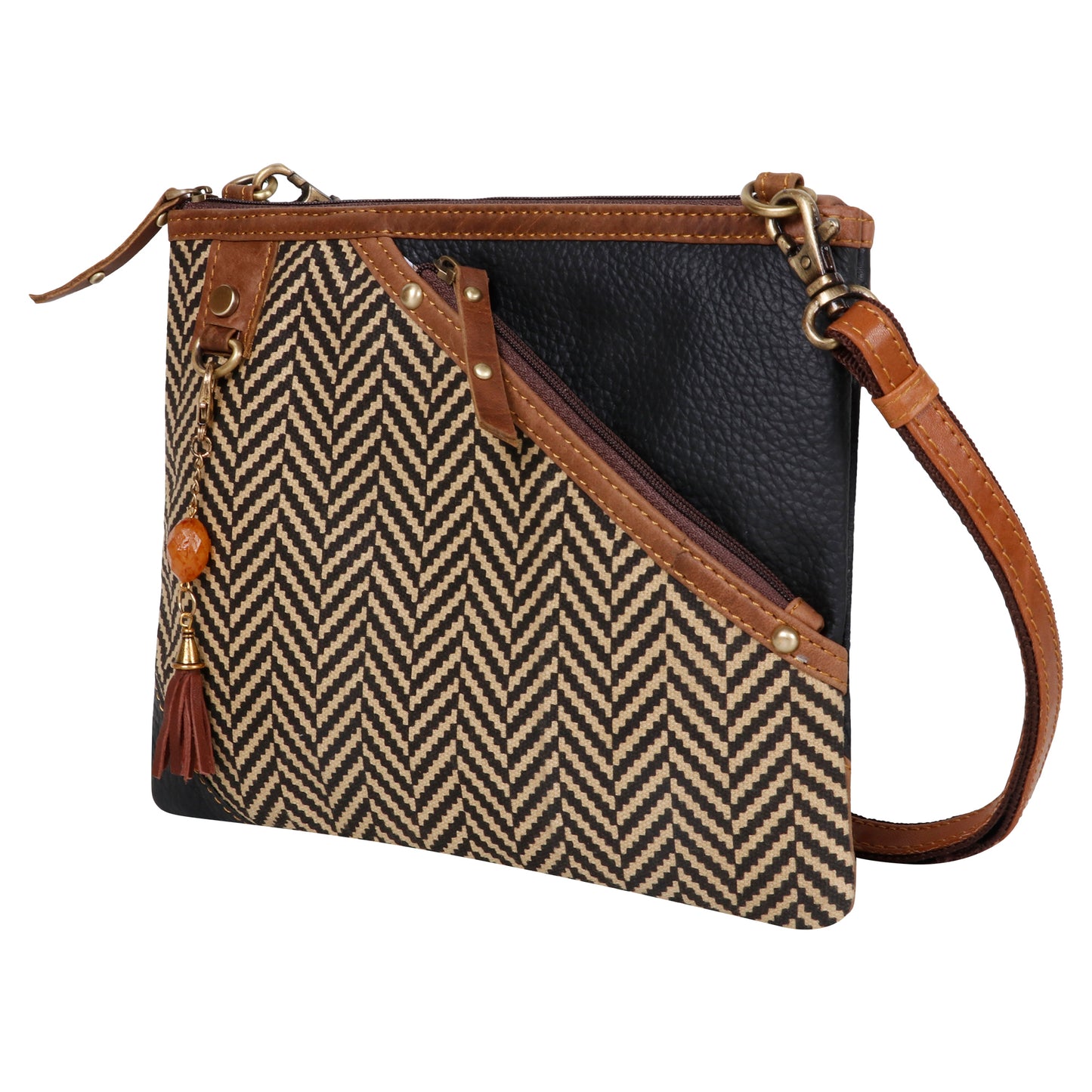 Grayson Herringbone Crossbody Bag