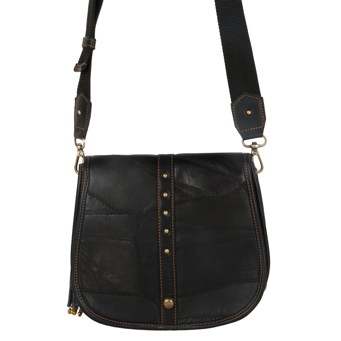 VAAN & CO. - Vivo Medium Crossbody Bag with Front Flap in Black