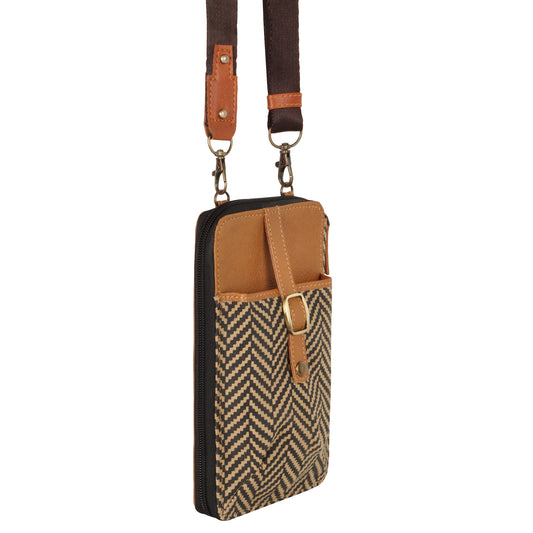 Prism Herringbone Cellphone Crossbody Wallet