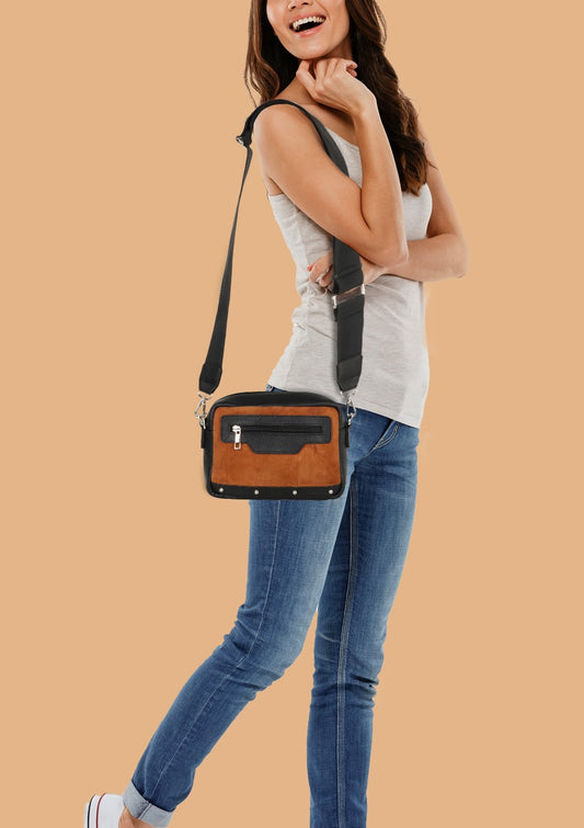 Melanie Brown Leather Camera Bag