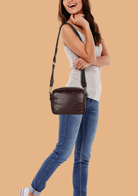 Katy Croc Print Camera Bag