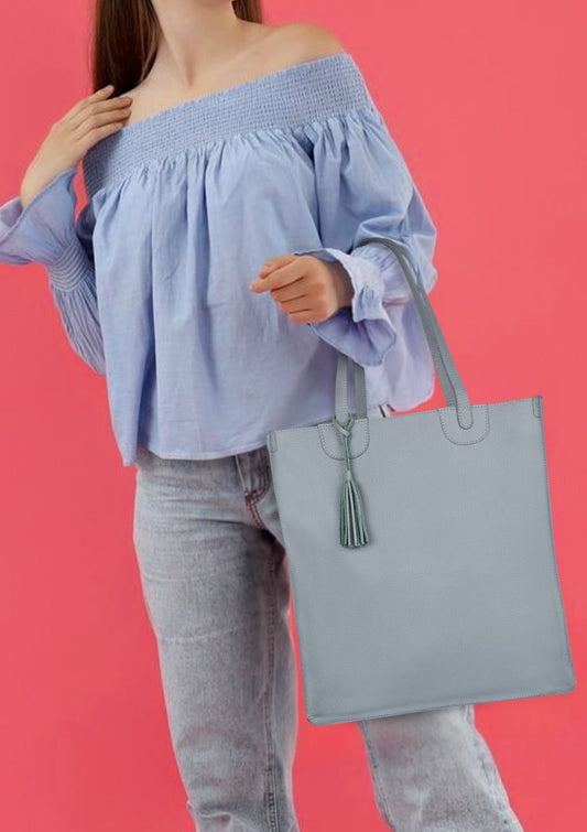 Maud Book Shop Tote - Cool Blue