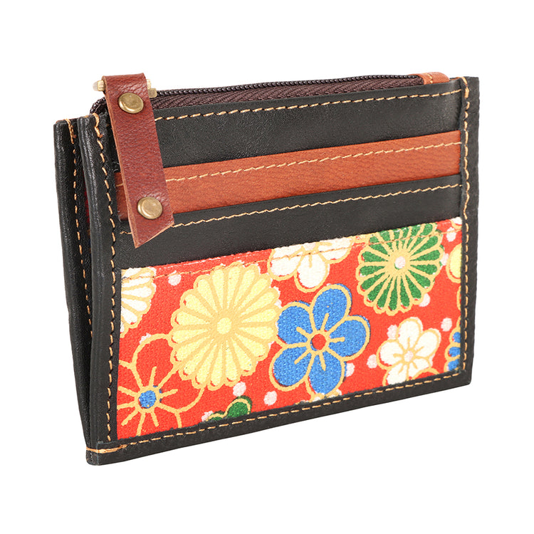 Small Card Wallet - Red Floral