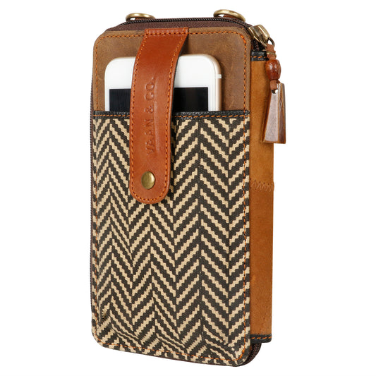 Prism Herringbone Cellphone Crossbody Wallet