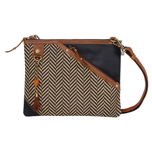 Grayson Herringbone Crossbody Bag